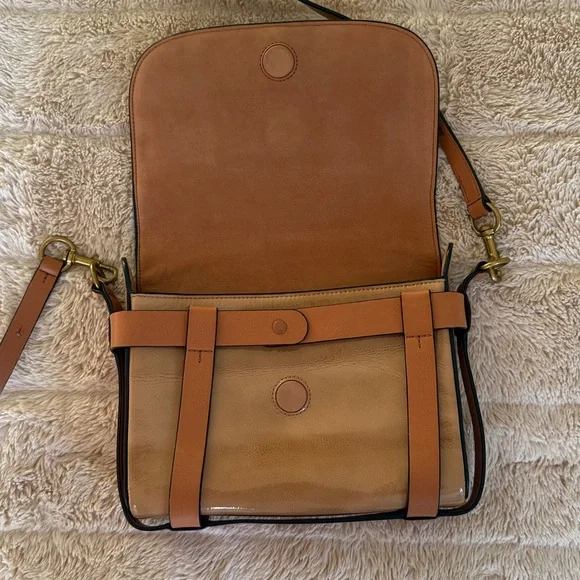 Tory Burch Alastair Pebbled Leather Shoulder Crossbody Bag Tan Convertible Bag - Picture 4 of 16